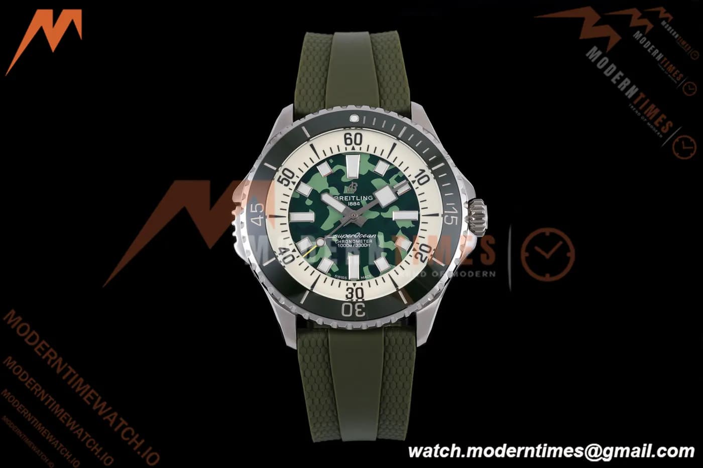 Breitling - Superocean Automatic 46mm SS/RU Green Camou Dial BLF A2824