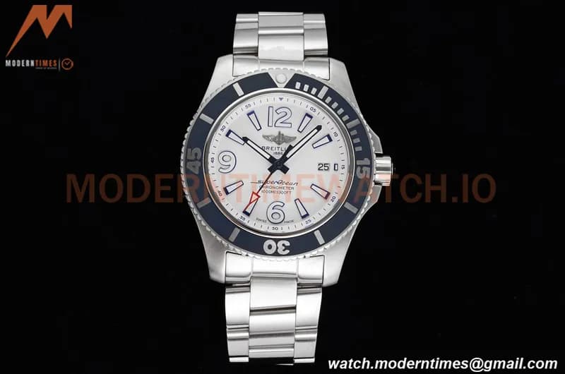 Breitling - Superocean 42mm Automatic SS/SS Wht/Stk/Num TF Asia 2824