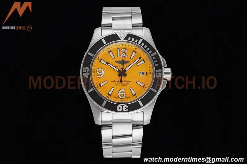 Breitling - Superocean 44mm Automatic SS/SS Yelw/Stk/Num TF Asia 2824