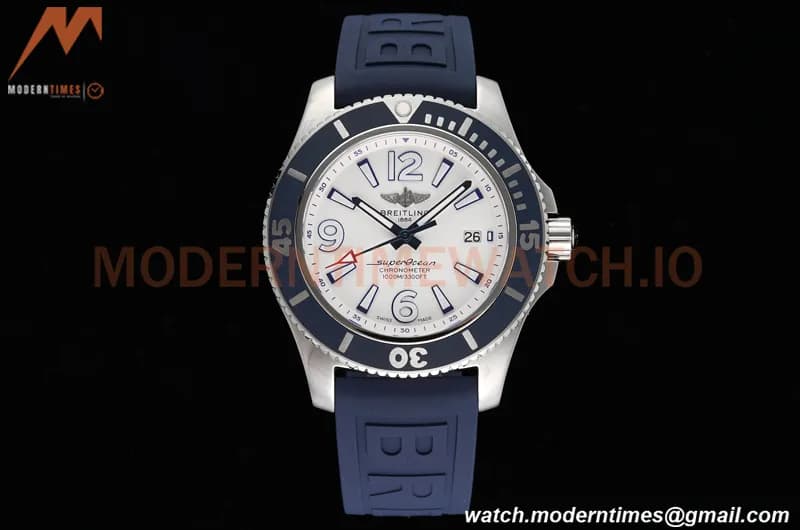 Breitling - Superocean 42mm Automatic SS/RU Wht/Stk/Num TF Asia 2824