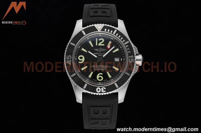 Breitling - Superocean 44mm Automatic SS/RU Blk/Stk/Num TF Asia 2824