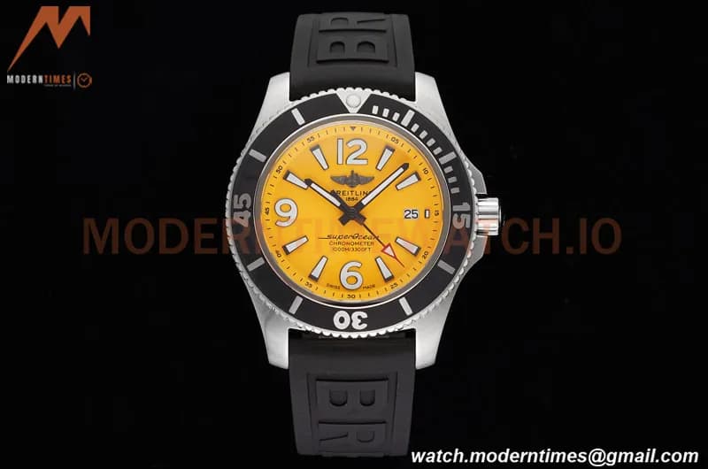 Breitling - Superocean 44mm Automatic SS/RU Yelw/Stk/Num TF Asia 2824