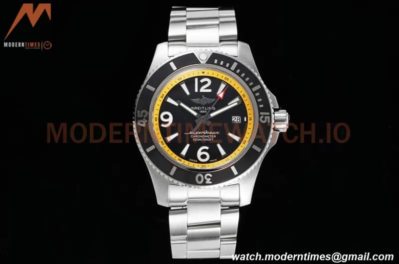 Breitling - Superocean 44mm Automatic SS/SS Blk/Yelw TF Asia 2824
