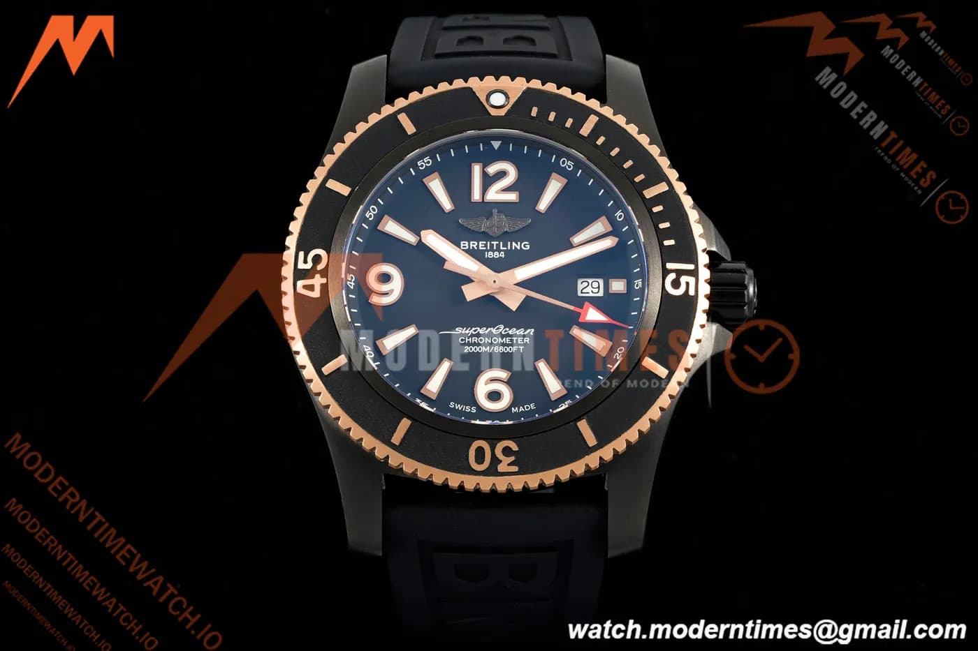 Breitling - Superocean Special 46mm Ceramic DLC/RG/RU Blk/Stk/Num TF V2 A2824