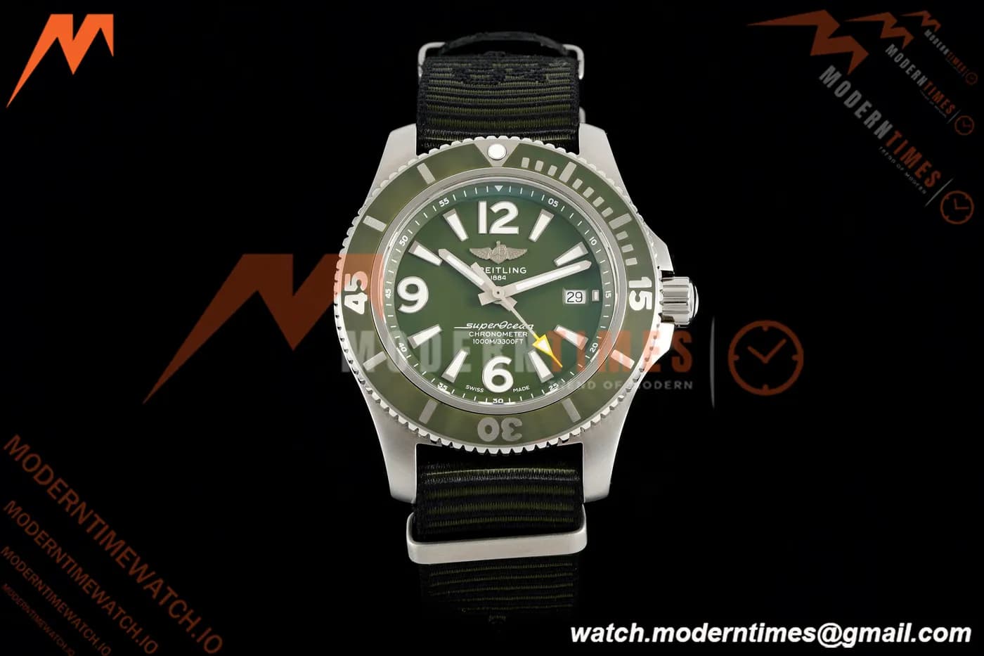 Breitling - Superocean Special 44mm Ceramic SS/NY Grn/Stk/Num TF V2 A2824