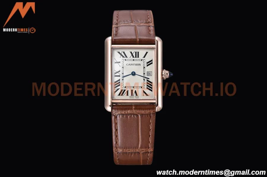 Cartier - Cartier Tank Louis Cartier Large Size RG/LE Silver AF Swiss Qtz
