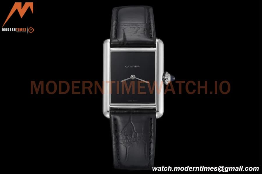 Cartier - Tank Must De Cartier Medium SS/LE Black DRF Swiss Qtz