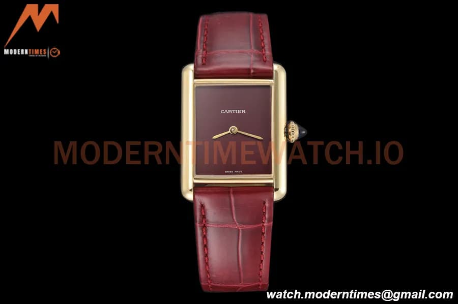 Cartier - Tank Must De Cartier Medium YG/LE Red DRF Swiss Qtz