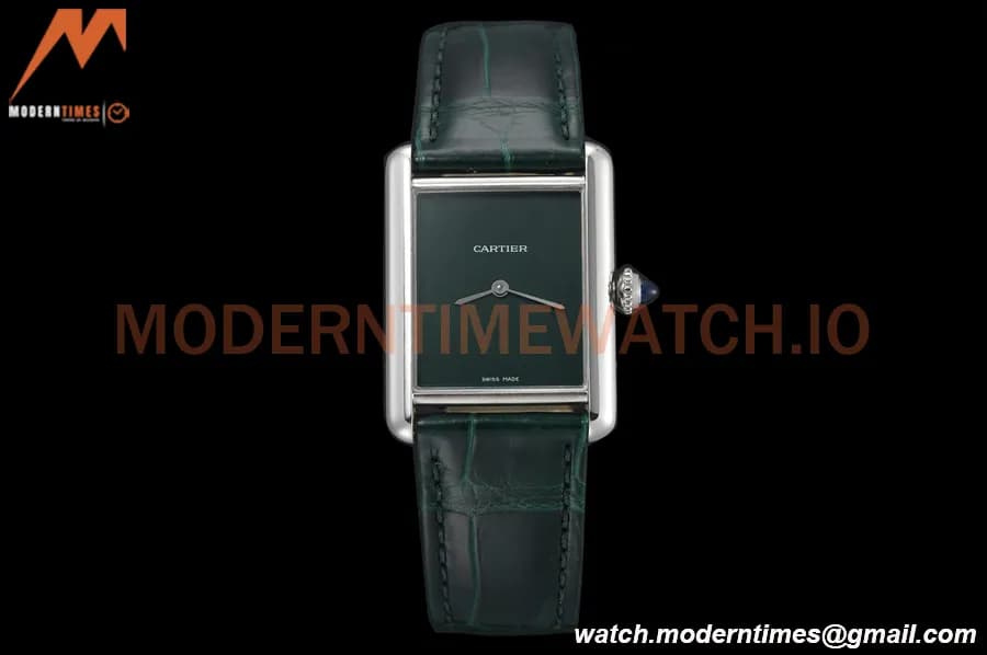 Cartier - Tank Must De Cartier Medium SS/LE Green DRF Swiss Qtz