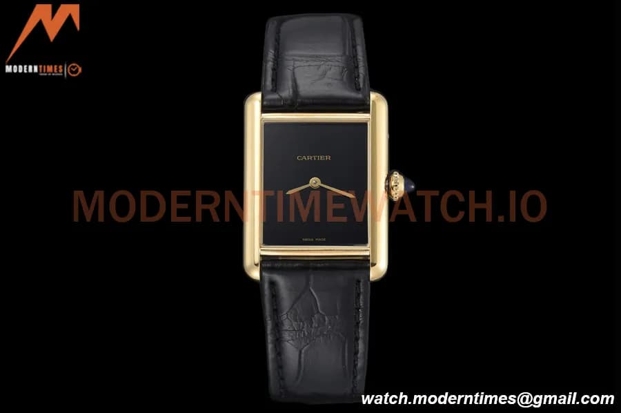 Cartier - Tank Must De Cartier Medium YG/LE Black DRF Swiss Qtz