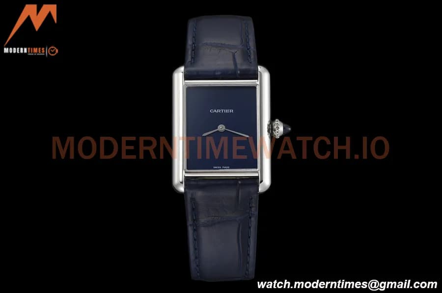 Cartier - Tank Must De Cartier Medium SS/LE Blue DRF Swiss Qtz