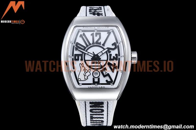 Franck Muller - Vanguard Mens FR2 SS/RU Wht/Num ABF A2824