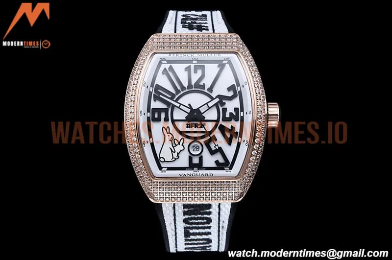 Franck Muller - Vanguard Mens FR2 Dia RG/RU Wht/Num ABF A2824